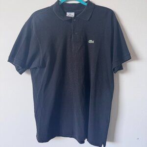 Lacoste Black Collared Polo Shirt - Men's Size 5 - 100% Cotton - Worn Once